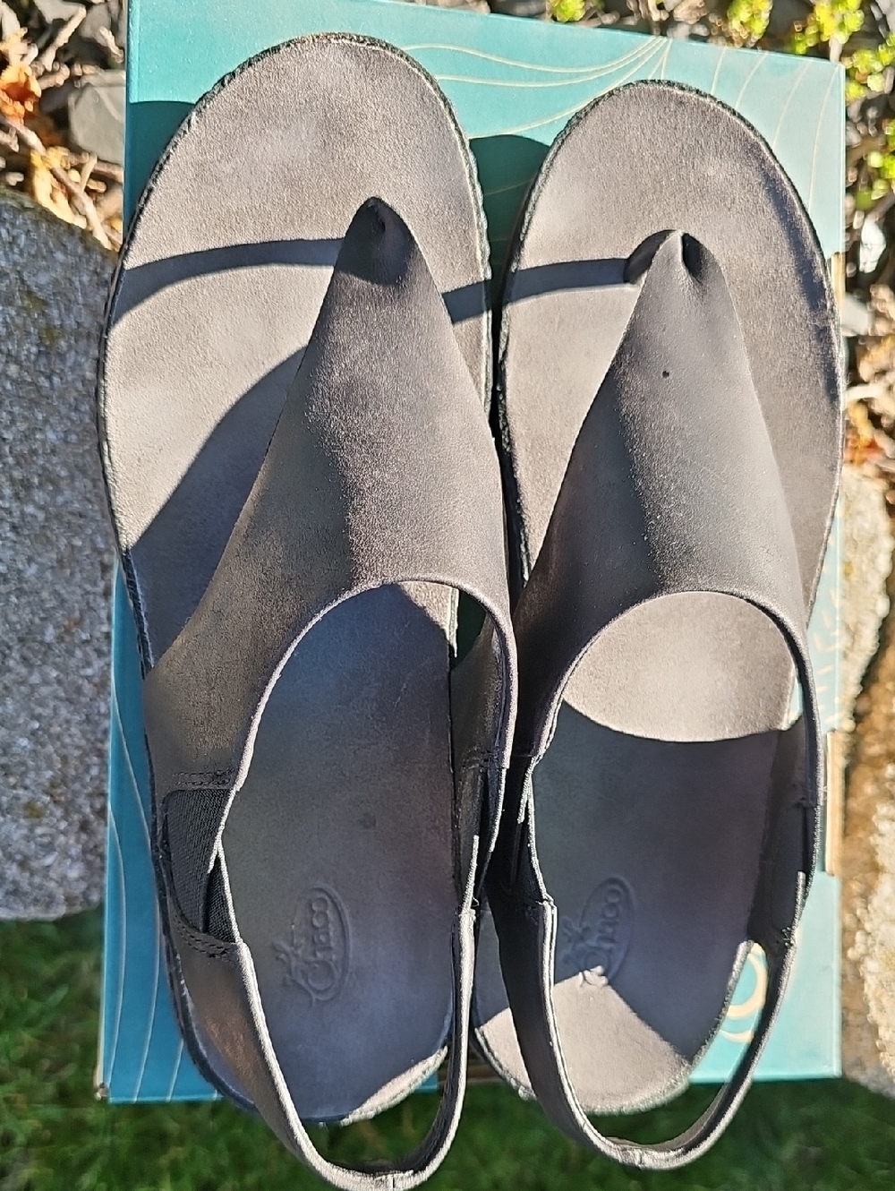 Chaco Women's Black Toe-Post Slingback Sandals Size US 11